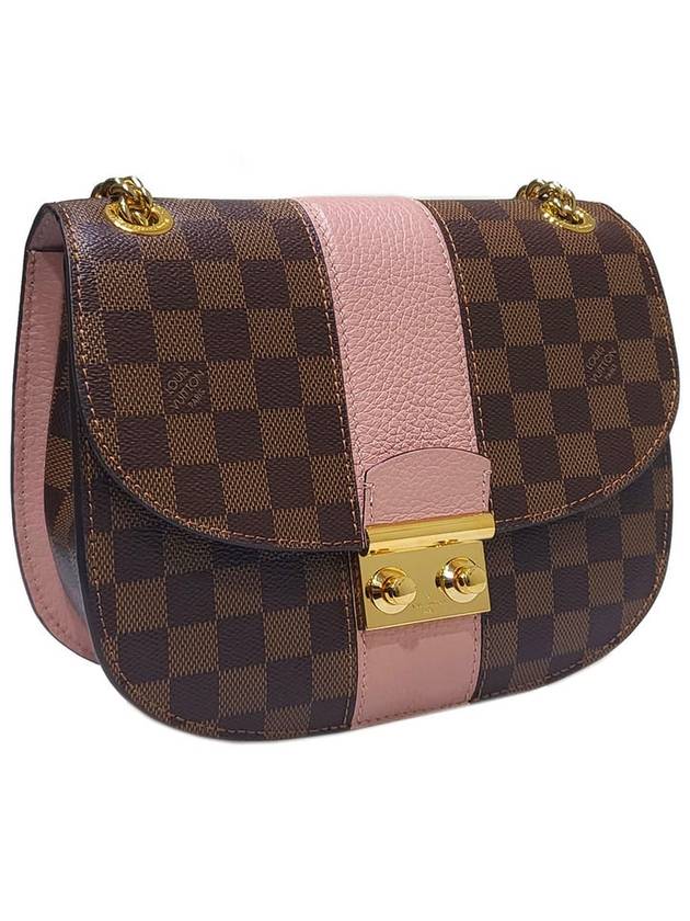 Women s N64418 Damier Eben White Pink Gold Chain Shoulder Bag Cross - LOUIS VUITTON - BALAAN 3