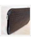 Intrecciato Weaving Zipper Medium Clutch Bag Dark Brown - BOTTEGA VENETA - BALAAN 4