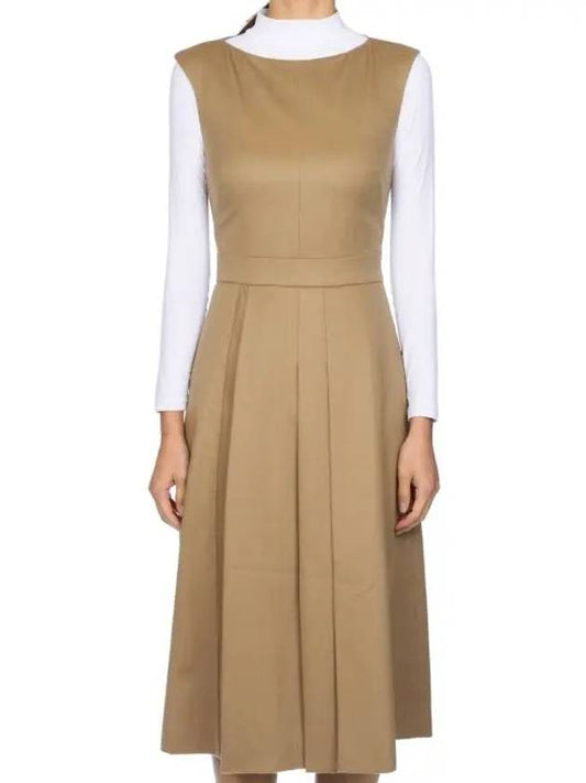 Cosmo Virgin Wool Dress One Piece Camel 62260623 - MAX MARA - BALAAN 1