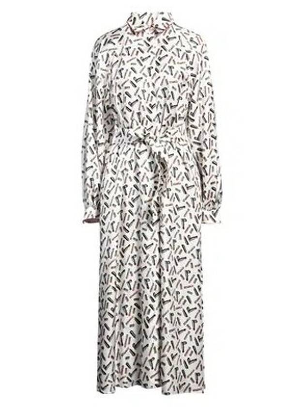 Max Mara Ladies White Black Rimmel Silk Shirt Dress, Brand Size 36 (US Size 2) - MAX MARA - BALAAN 1