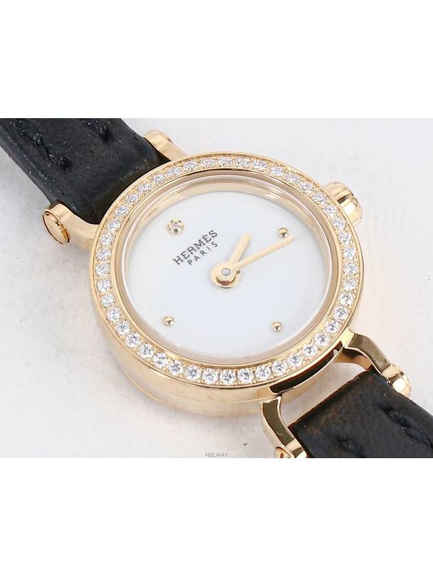 Fauvre Watch Mini 15mm Yellow Gold Diamond 72670 - HERMES - BALAAN 2