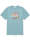 Surfing Foxes Logo Print Short Sleeve T-Shirt Sky Blue - MAISON KITSUNE - BALAAN 2