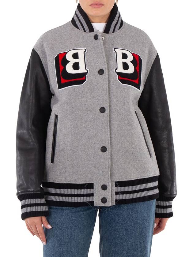 Burberry Letter Graphic Wool Bomber Jacket Brand Size 10 US Size 8 - BURBERRY - BALAAN 3