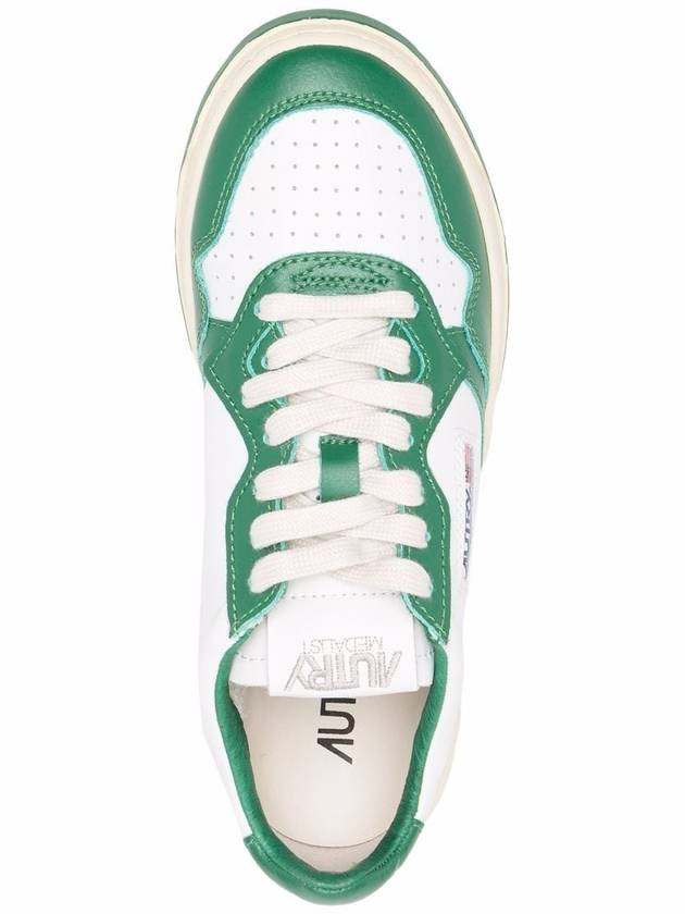 Women's Medalist Green Tab Leather Low Top Sneakers White - AUTRY - BALAAN 5