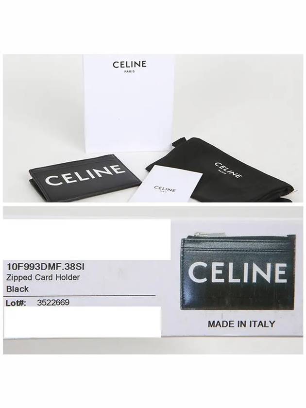 Logo Zipper Card Wallet Black - CELINE - BALAAN 6