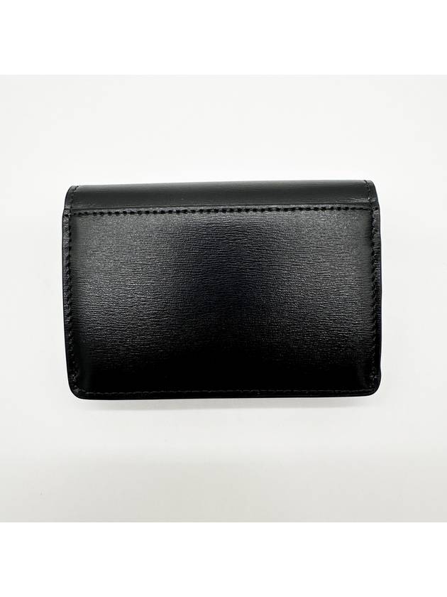 Triomphe Shiny Calfskin Flap Card Wallet Black - CELINE - BALAAN 4