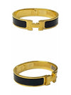 Clic H Bracelet Gold Noir - HERMES - BALAAN 5