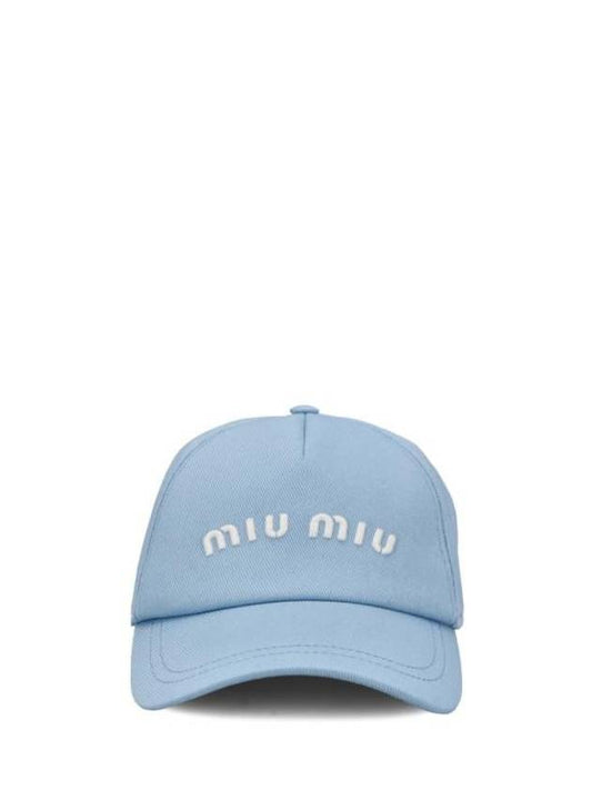 Drill Baseball Ball Cap Blue - MIU MIU - BALAAN 1