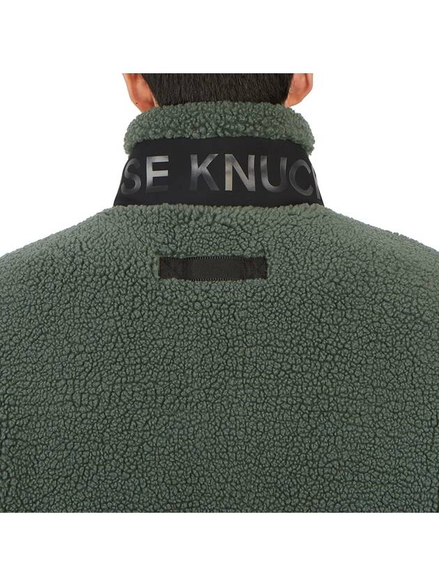 Men's Sagrek Shearling Fleece Zip-Up Jacket Green - MOOSE KNUCKLES - BALAAN 10