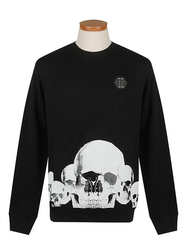 Skull Print Cotton Sweatshirt Black - PHILIPP PLEIN - BALAAN 2