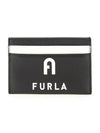 Iris Logo Card Holder Black White Common Wallet WP00173 BX0328 P1900 - FURLA - BALAAN 1