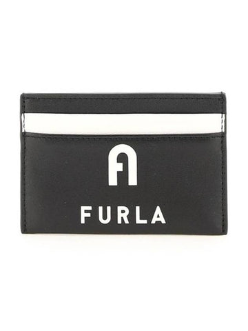 Iris Logo Card Holder Black White Common Wallet WP00173 BX0328 P1900 - FURLA - BALAAN 1