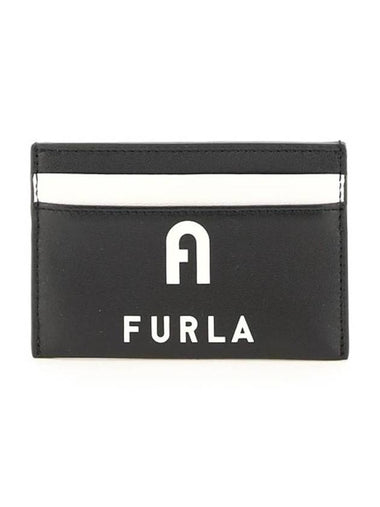 Iris Logo Card Holder Black White Common Wallet WP00173 BX0328 P1900 - FURLA - BALAAN 1