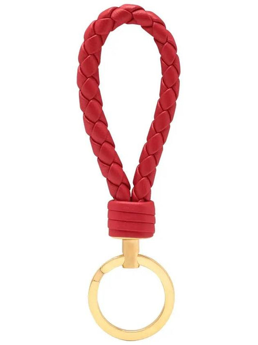 Intrecciato Leather Key Holder Red - BOTTEGA VENETA - BALAAN 2