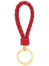 Intrecciato Leather Key Holder Red - BOTTEGA VENETA - BALAAN 3