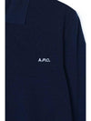 Men's Logo Embroidery Polo Shirt Dark Navy - A.P.C. - BALAAN 5