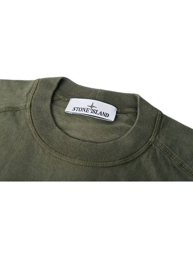 Logo Crew Neck Short Sleeve T-Shirt Khaki - STONE ISLAND - BALAAN 4