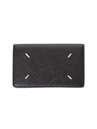 Stitched Leather Card Wallet Black - MAISON MARGIELA - BALAAN 2