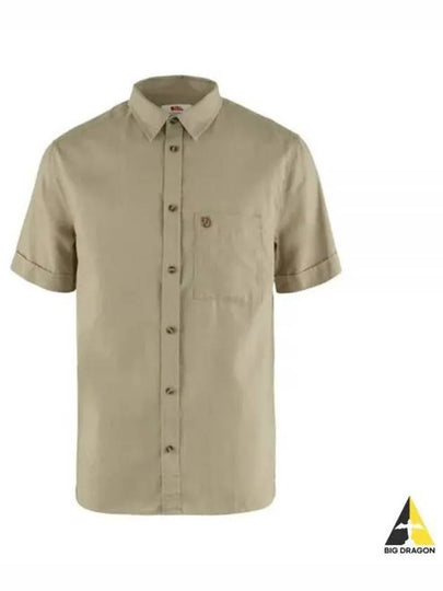 Men's Evik Travel Short Sleeve Shirt Sand Stone - FJALL RAVEN - BALAAN 2