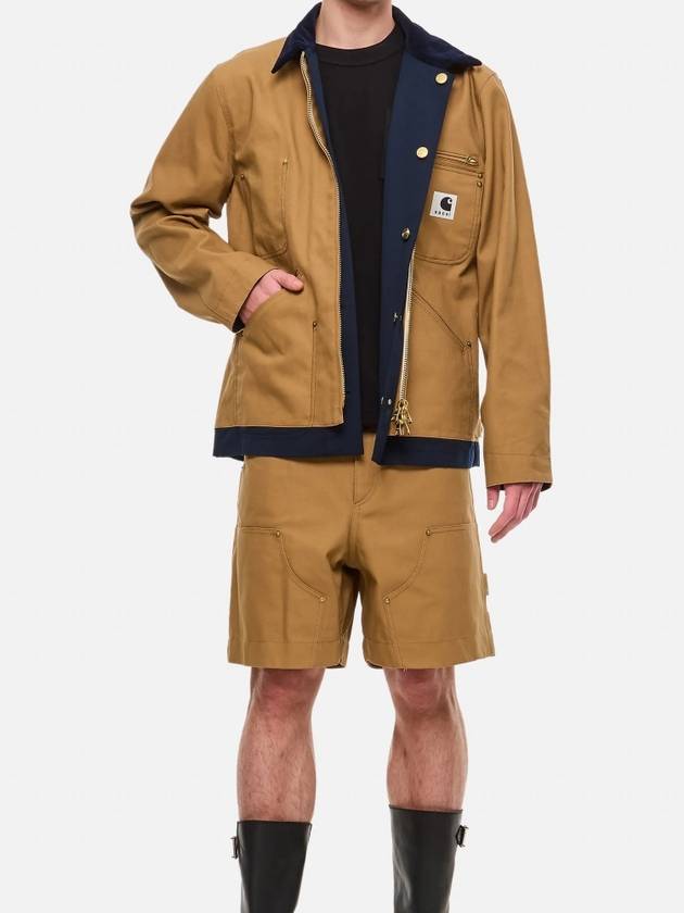 Reversible Duck Zip-Up Jacket Beige Navy - SACAI - BALAAN 6