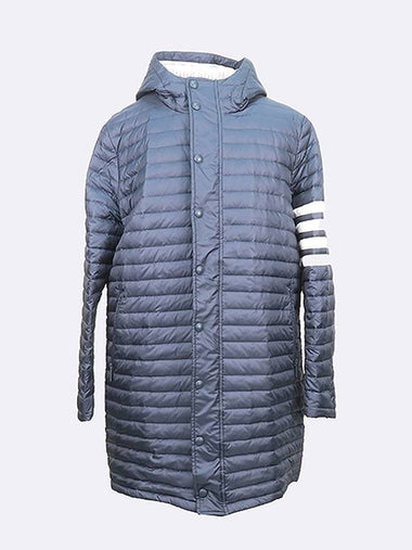 MOD013 Navy color diagonal armband down fill hood men s padded jacket size 3 - THOM BROWNE - BALAAN 1