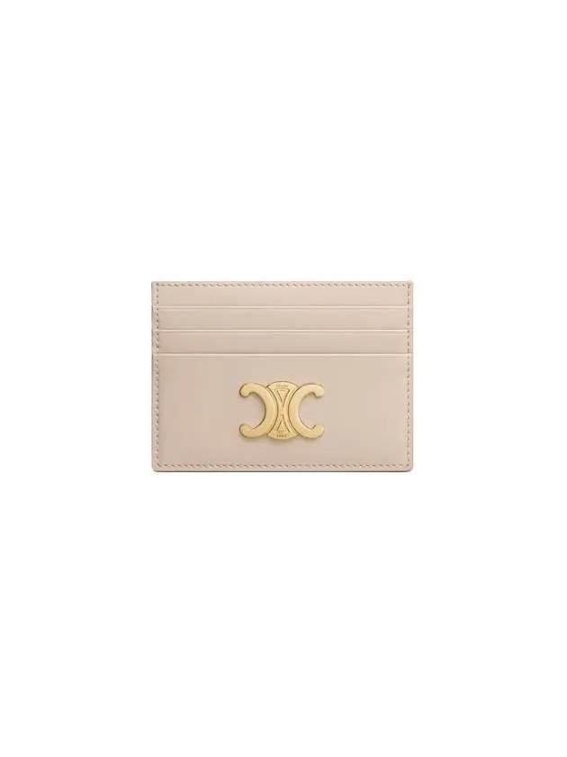 Triomphe Shiny Calfskin Card Wallet Cappuccino - CELINE - BALAAN 3