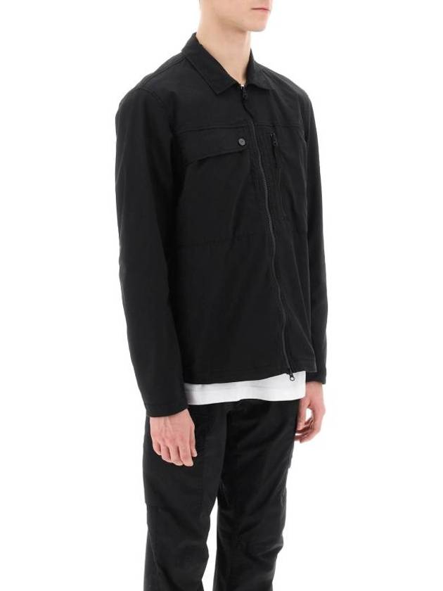 Supima Cotton Twill Stretch-TC Jacket Black - STONE ISLAND - BALAAN 3