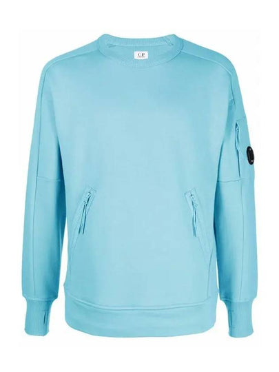 Men's Diagonal Lens Wappen Crew Neck Sweatshirt Blue - CP COMPANY - BALAAN 2