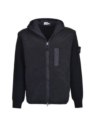 PrimaLoft-TC Knit Nylon Zip Up Hoodie Navy - STONE ISLAND - BALAAN 1