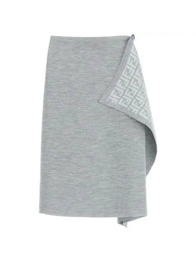 Skirt Grey Wool Skirt - FENDI - BALAAN 2