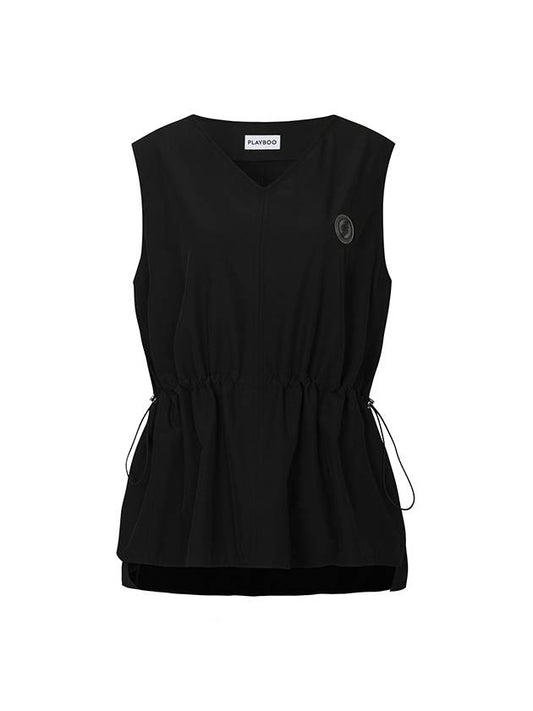 SUMMER V NECK VESTBlack - PLAYBOO - BALAAN 1