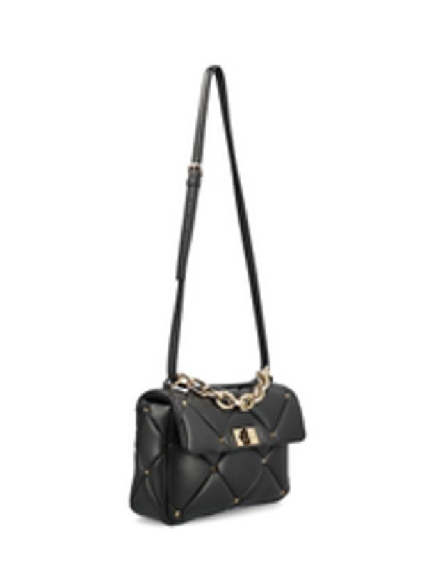 Garavani Roman Stud Foldover Shoulder Bag Black - VALENTINO - BALAAN 5