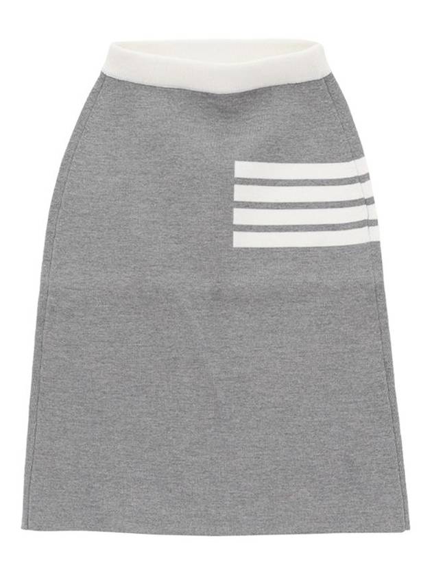 Double Face Merino 4 Bar A Line Skirt Light Grey - THOM BROWNE - BALAAN 2