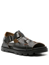 Brutus Interwoven Design Leather Sandals Black - CAMPER - BALAAN 3