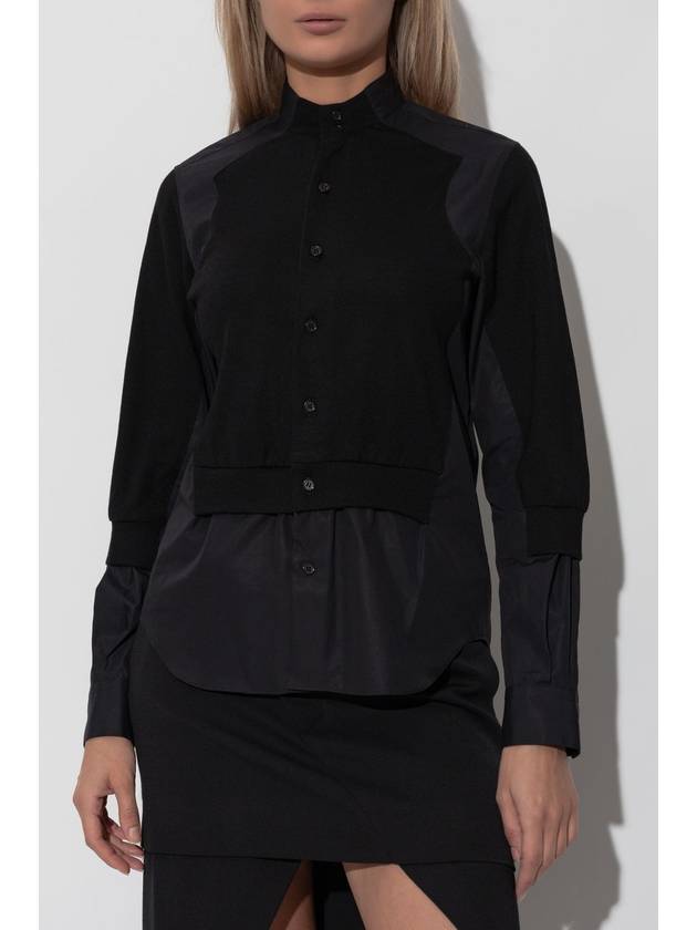 Comme Des Garçons Noir Kei Ninomiya Shirt With Cardigan Motif, Women's, Black - COMME DES GARCONS - BALAAN 3