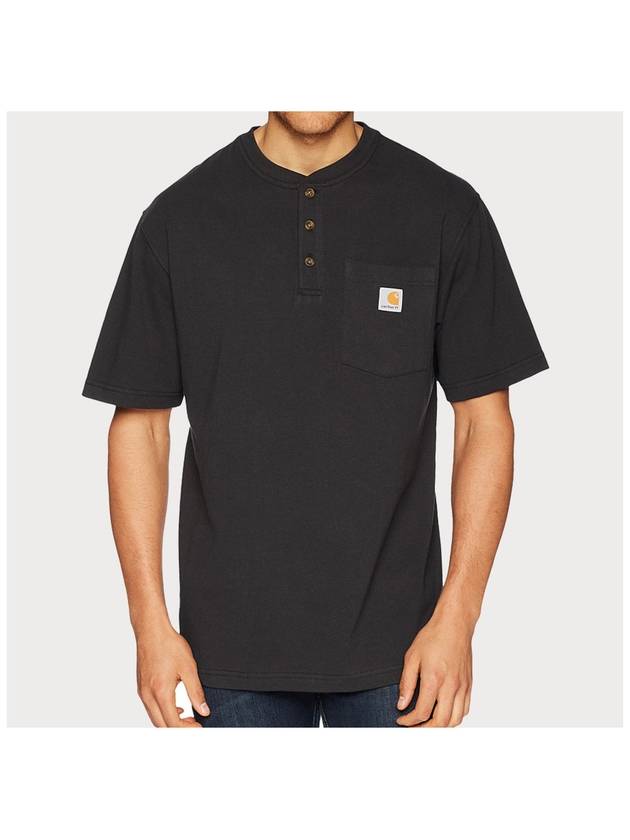 Henry neck short sleeve tshirt K84 - CARHARTT - BALAAN 1