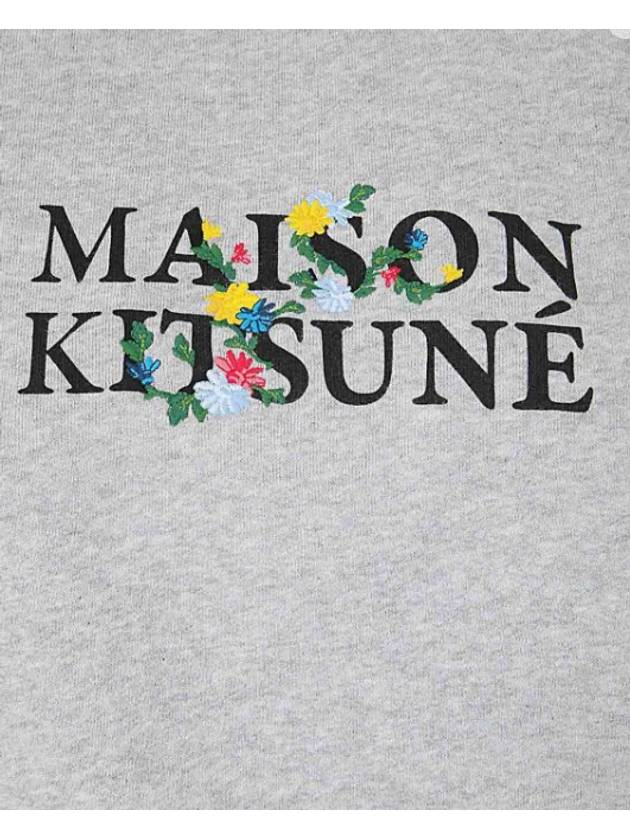 Flowers Comfort Sweatshirt Light Grey Melange - MAISON KITSUNE - BALAAN 3