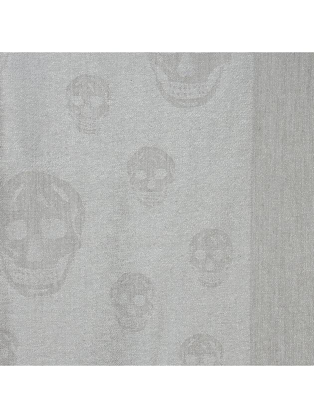 Wool Silk Skull Scarf Grey - ALEXANDER MCQUEEN - BALAAN 3