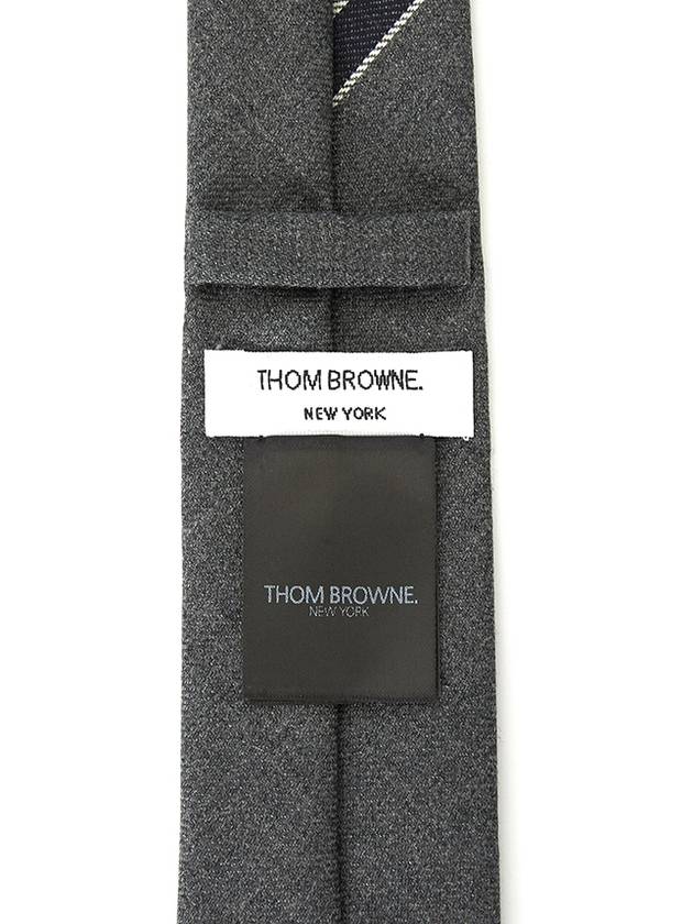 Three-Line Engineer Stripe Wool  Neck Tie Dark Grey - THOM BROWNE - BALAAN 10