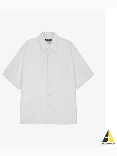 Oversized logo patch short sleeve shirt white 231M2450010 - RAF SIMONS - BALAAN 1