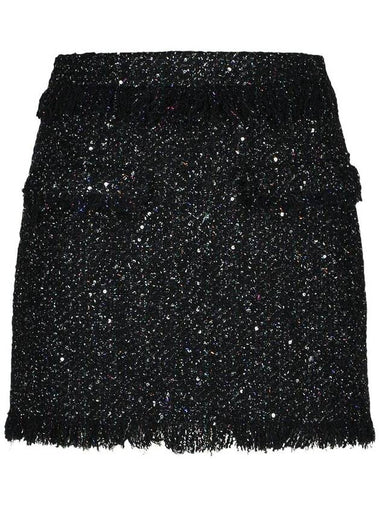 Msgm Black Wool Blend Skirt - MSGM - BALAAN 1