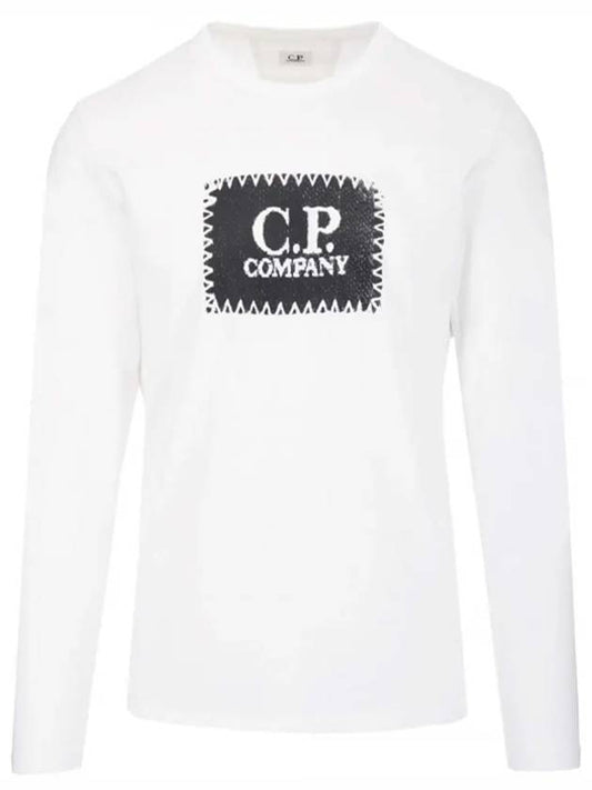 logo printing long sleeve t-shirt white - CP COMPANY - BALAAN.