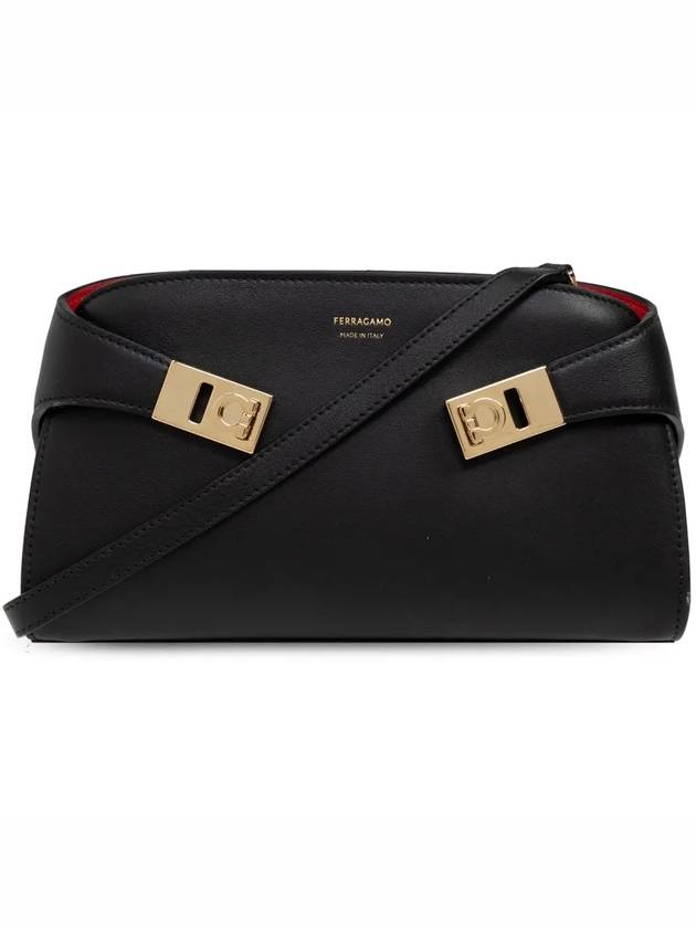 Hug Calfskin Cross Bag Black - SALVATORE FERRAGAMO - BALAAN 3