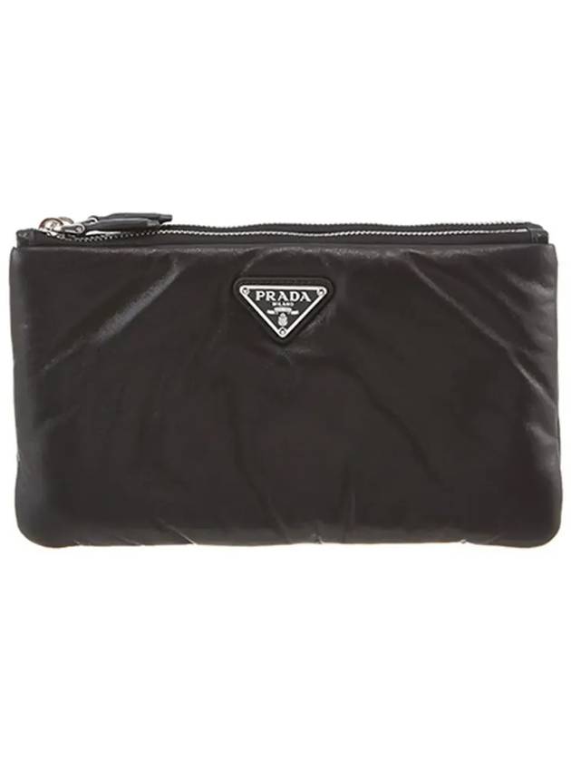 Dividable Nappa Leather Pouch Bag Black - PRADA - BALAAN 5