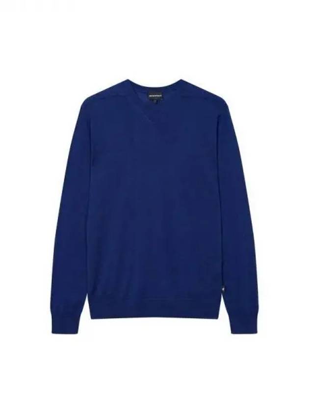 Men s wool blend crew neck knit blue 270069 - EMPORIO ARMANI - BALAAN 1