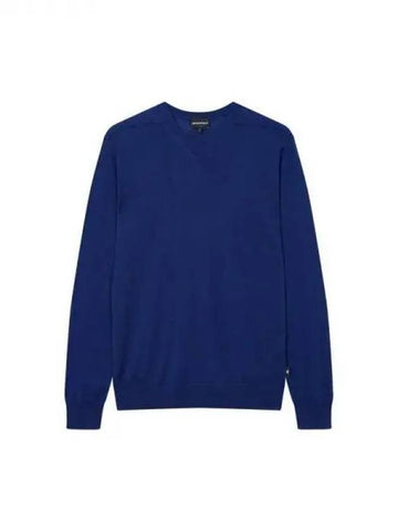 Men s wool blend crew neck knit blue 270069 - EMPORIO ARMANI - BALAAN 1