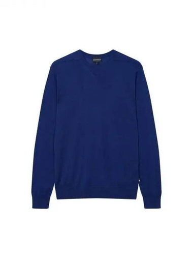 Men s wool blend crew neck knit blue 270069 - EMPORIO ARMANI - BALAAN 1