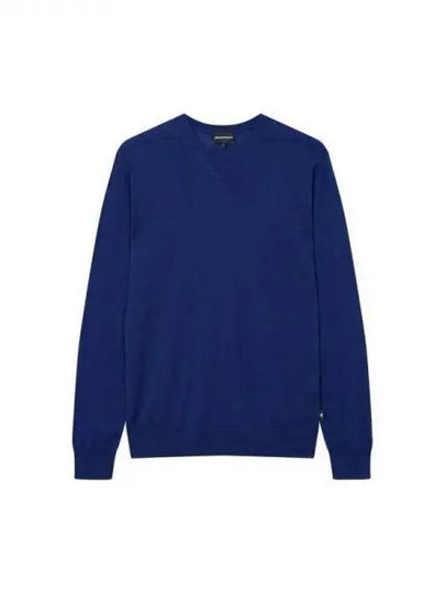 Men s wool blend crew neck knit blue 270069 - EMPORIO ARMANI - BALAAN 1