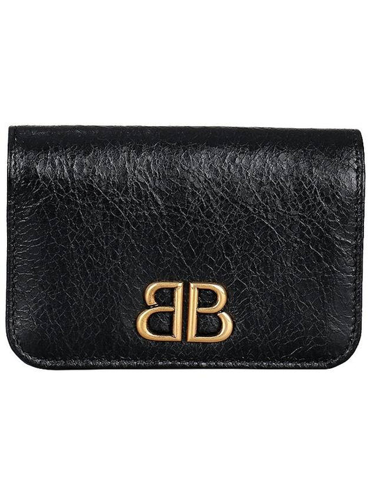 Logo Plaque Monaco Card Wallet Black - BALENCIAGA - BALAAN 2