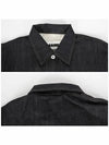 Stitching Detail Relaxed Fit Denim Cotton Long Sleeve Shirt Dark Blue - JIL SANDER - BALAAN 5